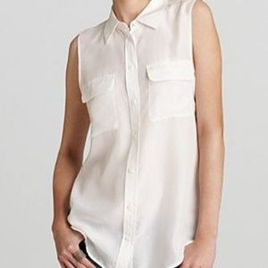 Equipment Silk Sleeveless Button Down